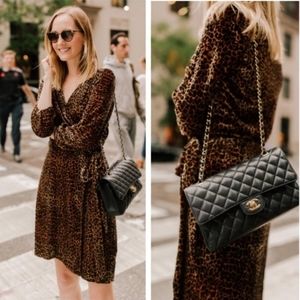 J.Crew leopard print wrap dress